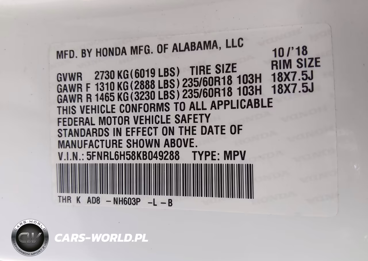 2019 Honda Odyssey Ex VIN:5FNRL6H58KB049288 - 9