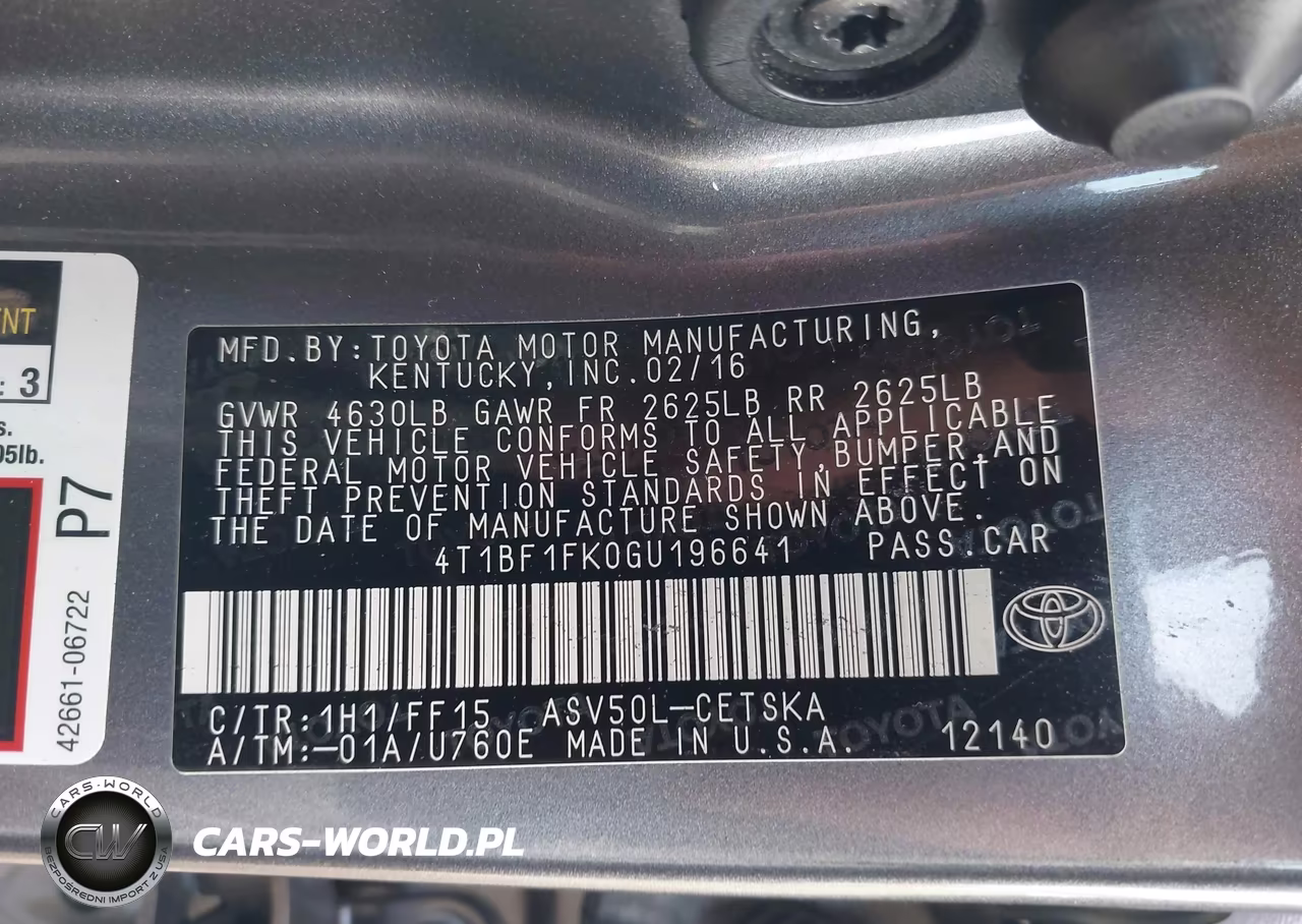 2016 Toyota Camry Se VIN:4T1BF1FK0GU196641 - 9