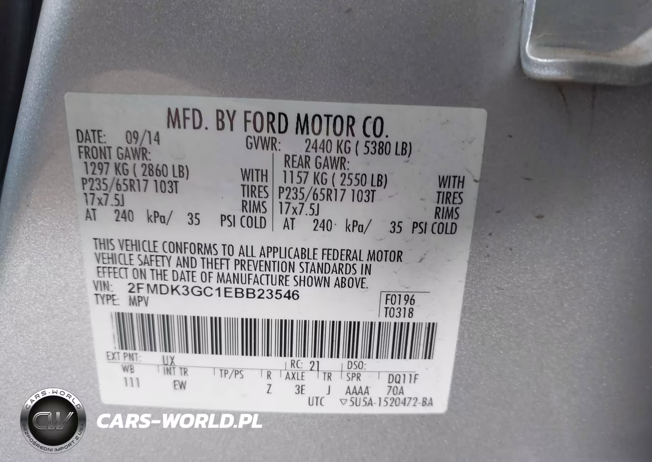 2014 Ford Edge Se VIN:2FMDK3GC1EBB23546 - 9