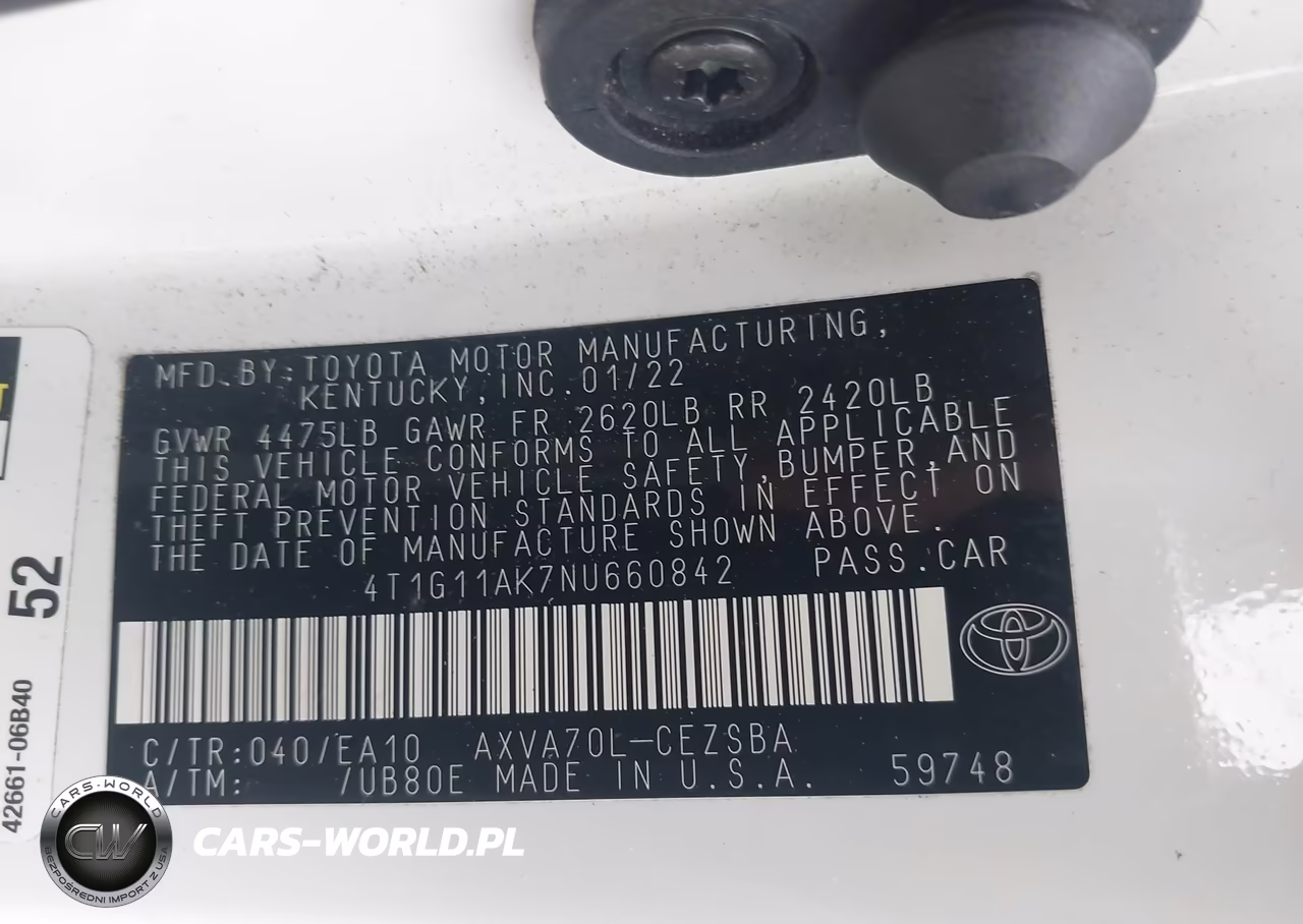 2022 Toyota Camry Se VIN:4T1G11AK7NU660842 - 9