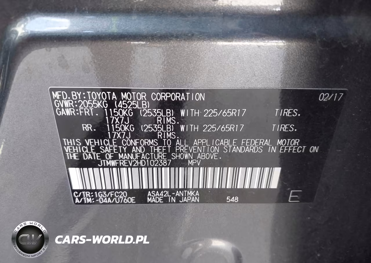 2017 Toyota Rav4 Xle VIN:JTMWFREV2HD102387 - 9