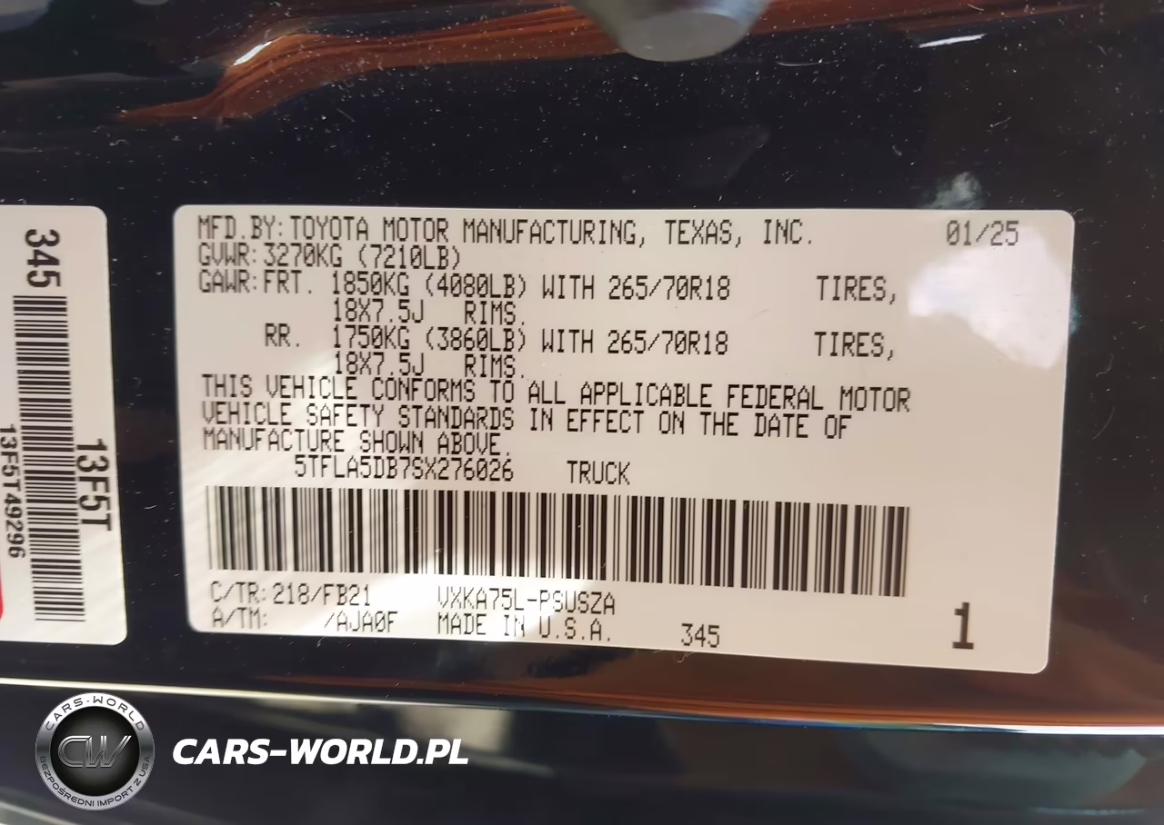 2025 Toyota Tundra Sr5 VIN:5TFLA5DB7SX276026 - 9