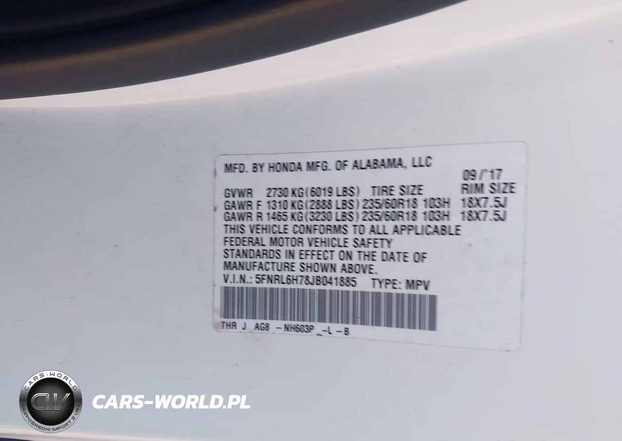 2018 Honda Odyssey Ex-L VIN:5FNRL6H78JB041885 - 9