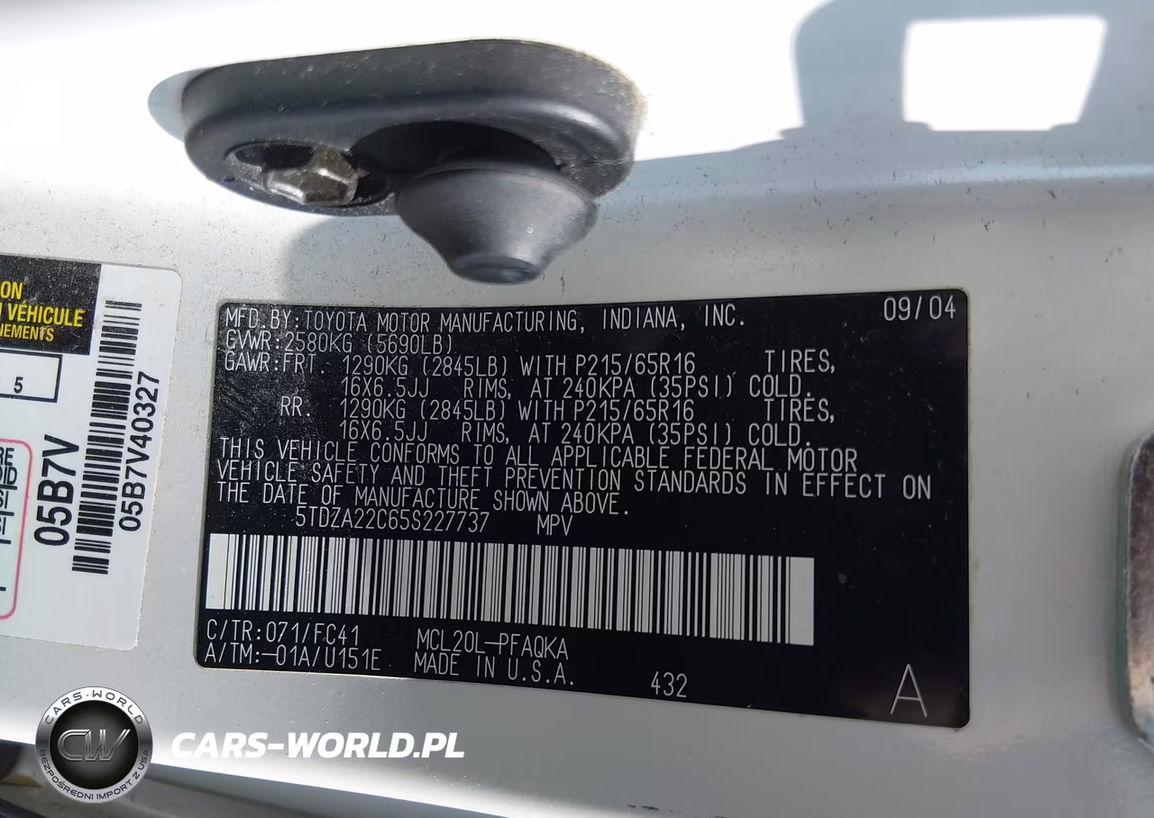 2005 Toyota Sienna Xle VIN:5TDZA22C65S227737 - 9
