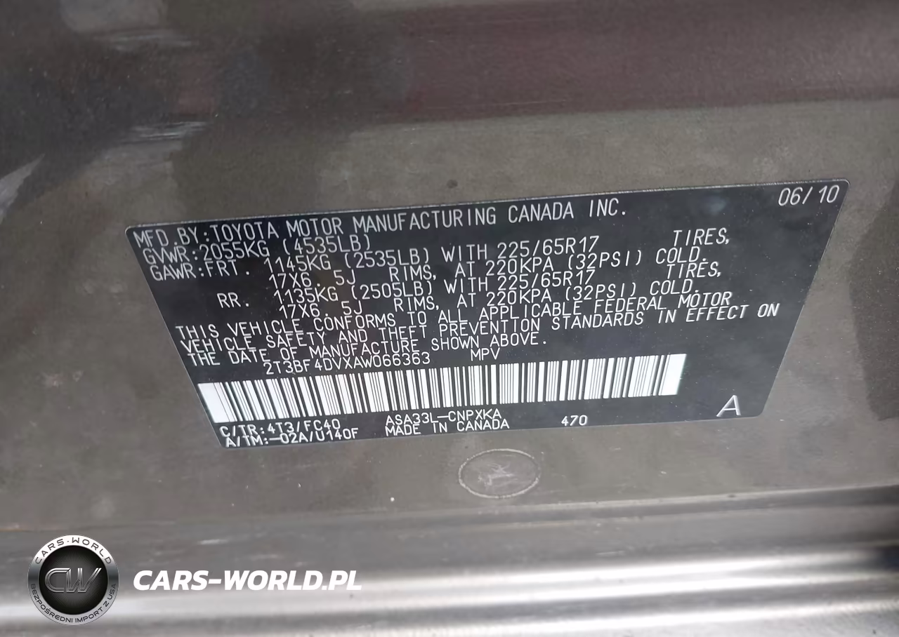 2010 Toyota Rav4 VIN:2T3BF4DVXAW066363 - 9