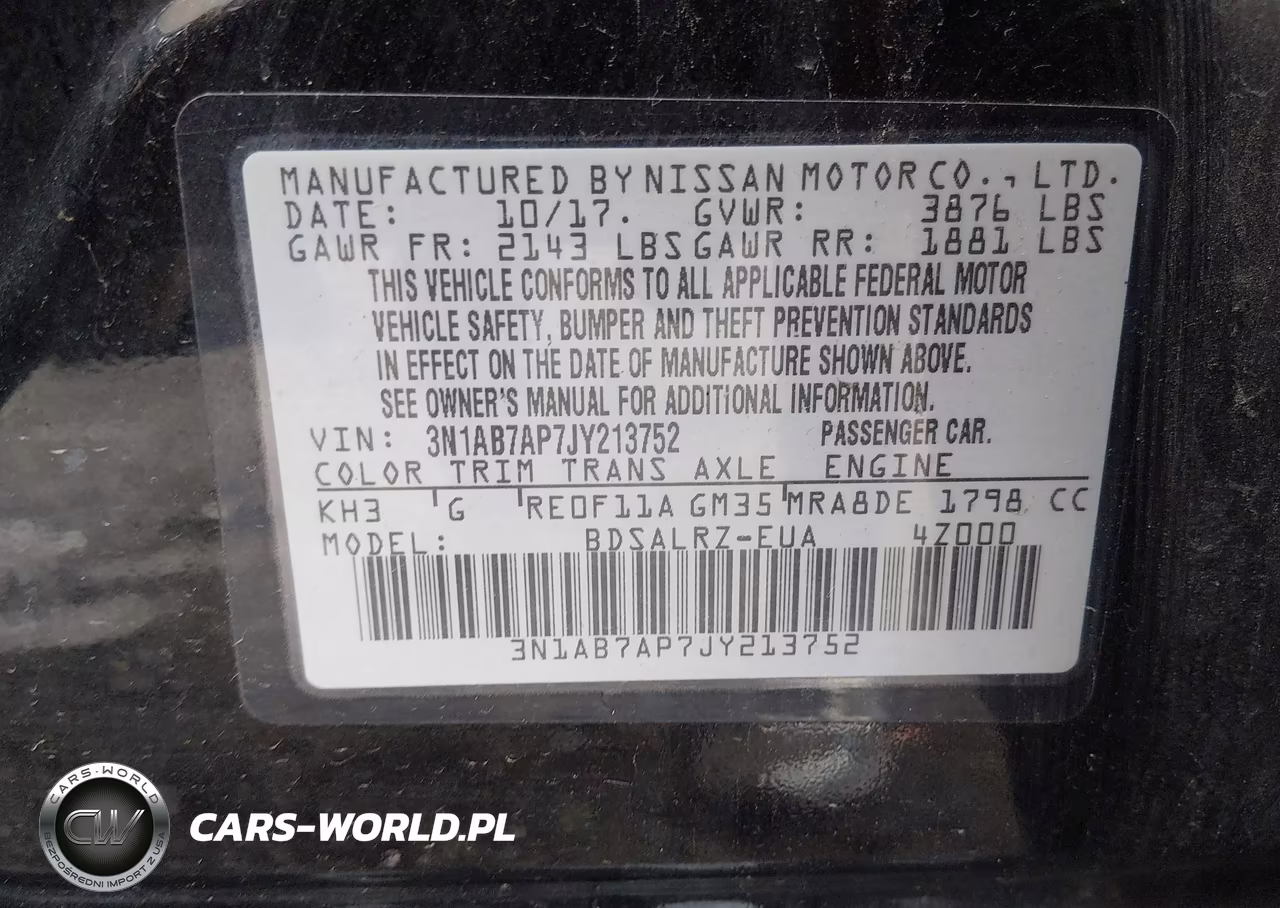 2018 Nissan Sentra Sr VIN:3N1AB7AP7JY213752 - 9