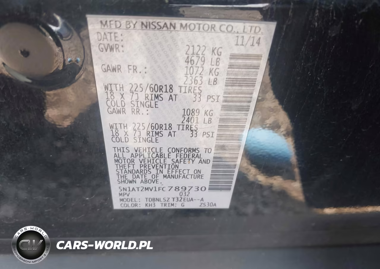 2015 Nissan Rogue Sl VIN:5N1AT2MV1FC789730 - 9