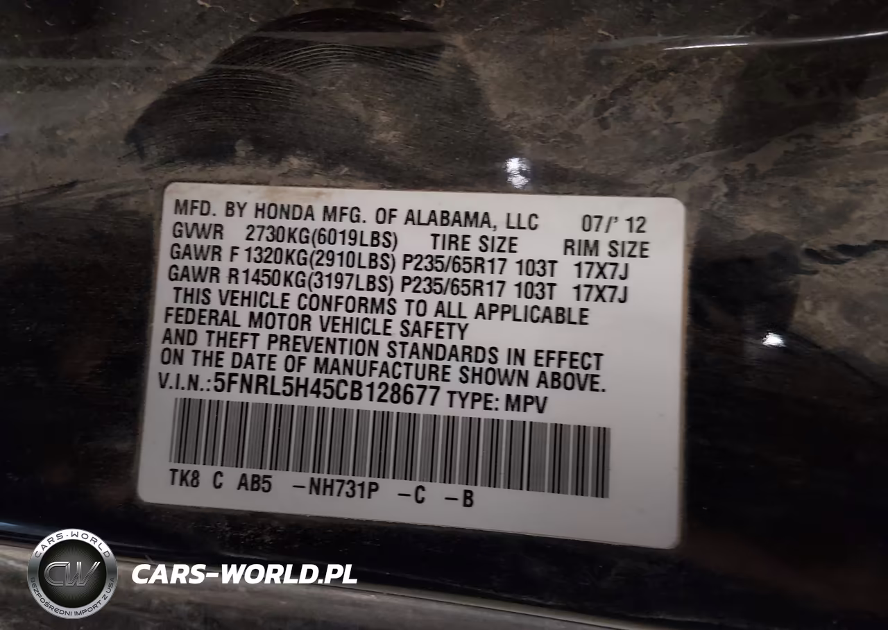 2012 Honda Odyssey Ex VIN:5FNRL5H45CB128677 - 9