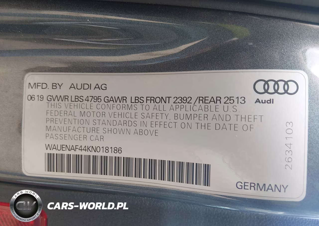 2019 Audi A4 45 Premium VIN:WAUENAF44KN018186 - 9