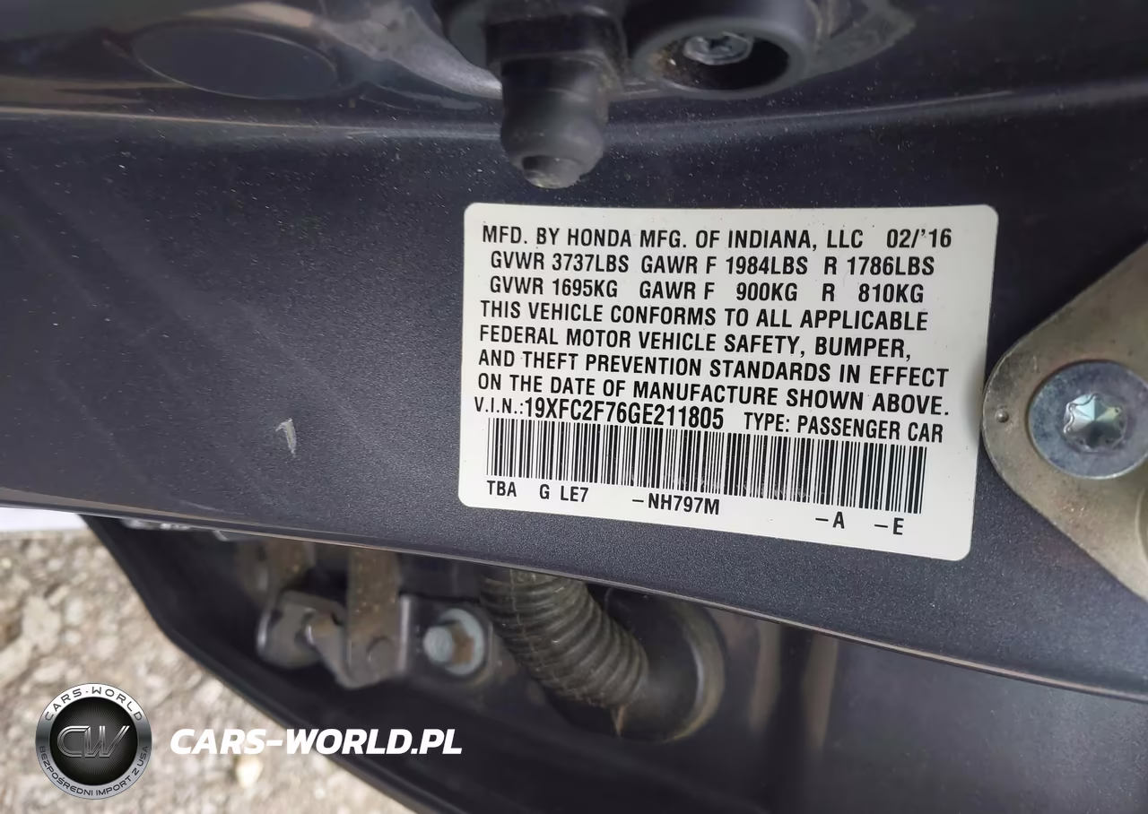 2016 Honda Civic Ex VIN:19XFC2F76GE211805 - 9