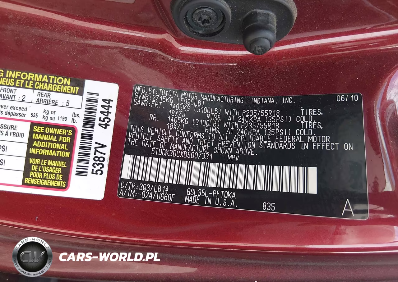2011 Toyota Sienna Xle VIN:5TDDK3DCXBS007331 - 9