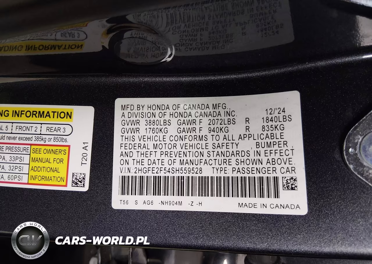 2025 Honda Civic Sport VIN:2HGFE2F54SH559528 - 9