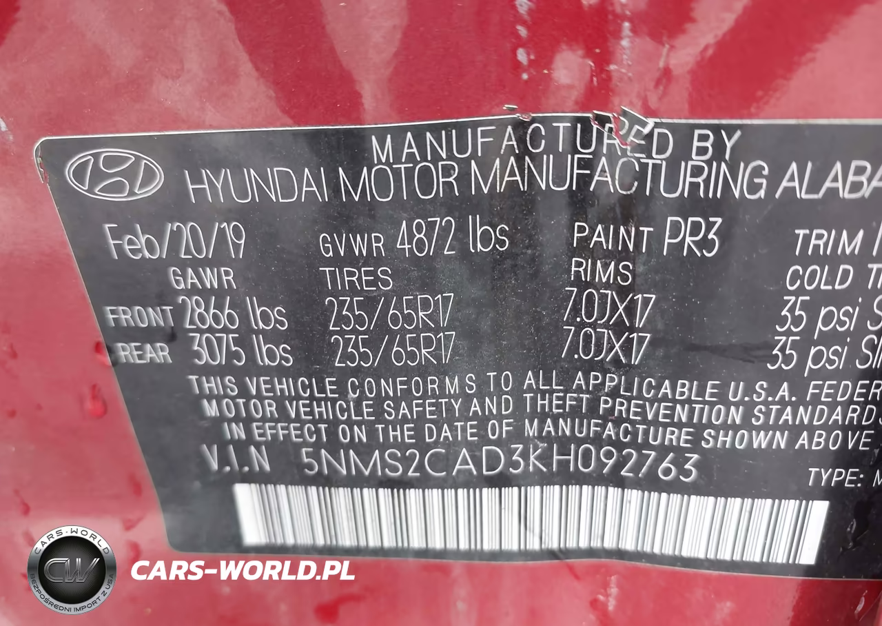 2019 Hyundai Santa Fe Se VIN:5NMS2CAD3KH092763 - 9