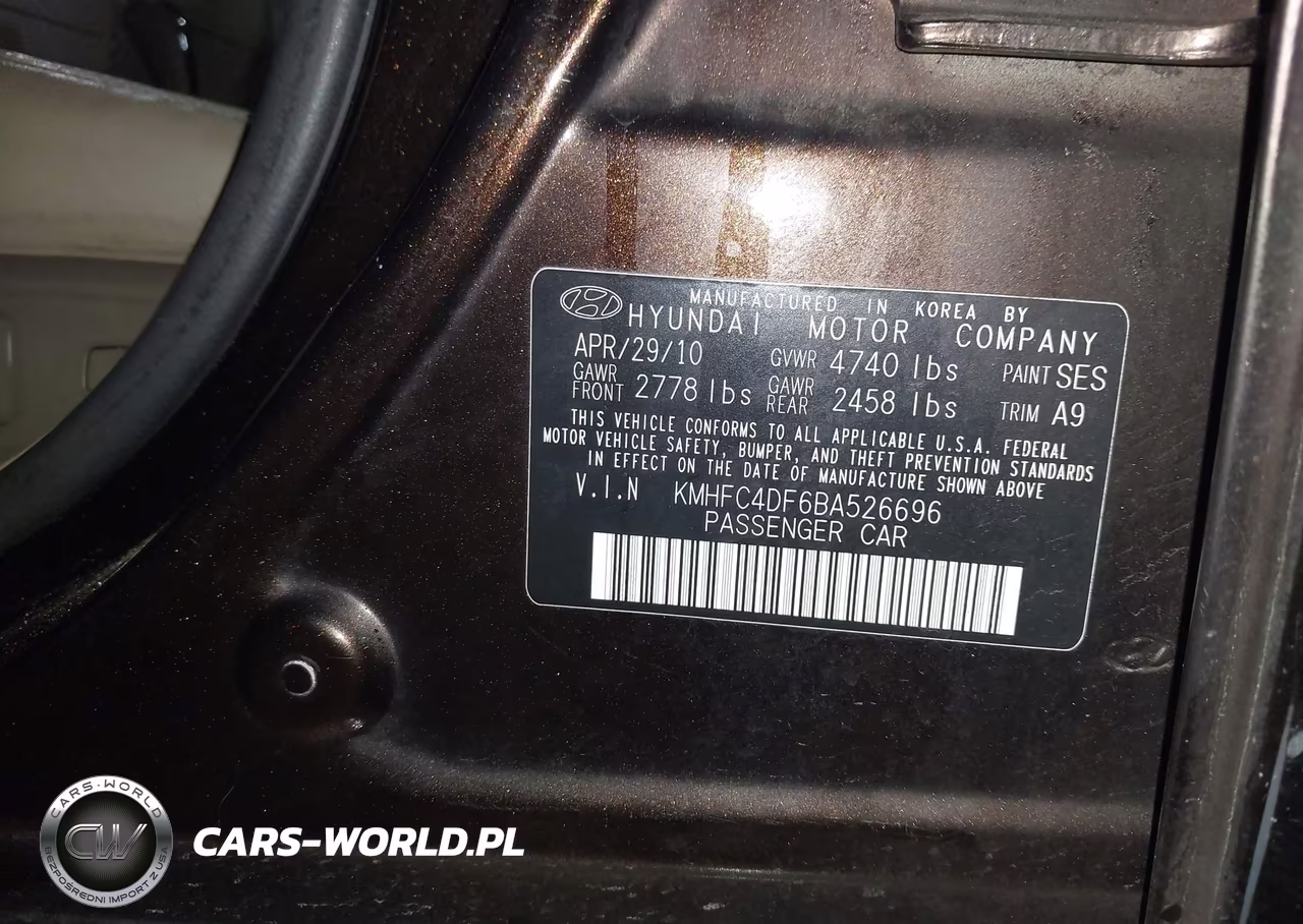2011 Hyundai Azera Limited VIN:KMHFC4DF6BA526696 - 9