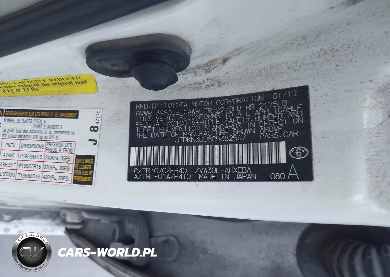 2012 Toyota Prius Three VIN:JTDKN3DU8C5382567 - 9