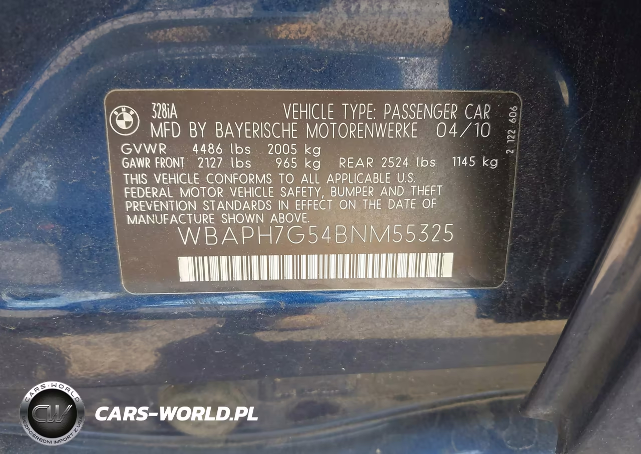 2011 BMW 328I VIN:WBAPH7G54BNM55325 - 9