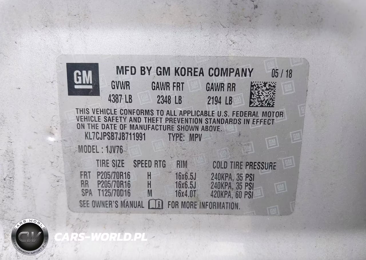 2018 Chevrolet Trax Lt VIN:KL7CJPSB7JB711991 - 9