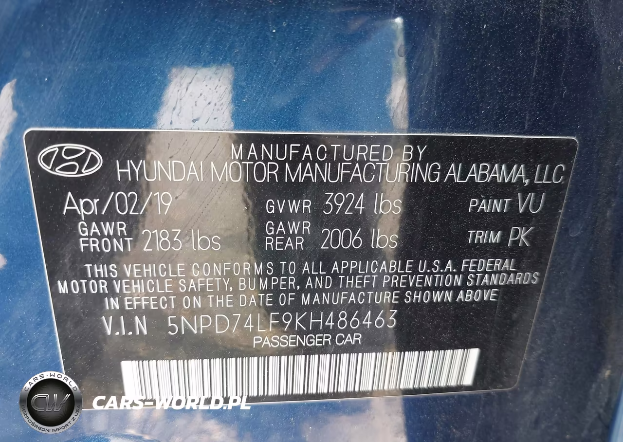 2019 Hyundai Elantra Se VIN:5NPD74LF9KH486463 - 9
