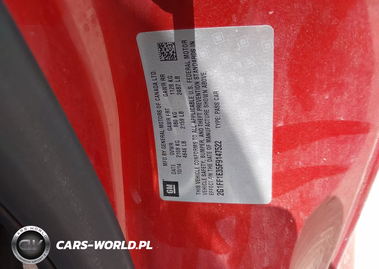 2015 Chevrolet Camaro 2Lt VIN:2G1FF1E35F9147522 - 9
