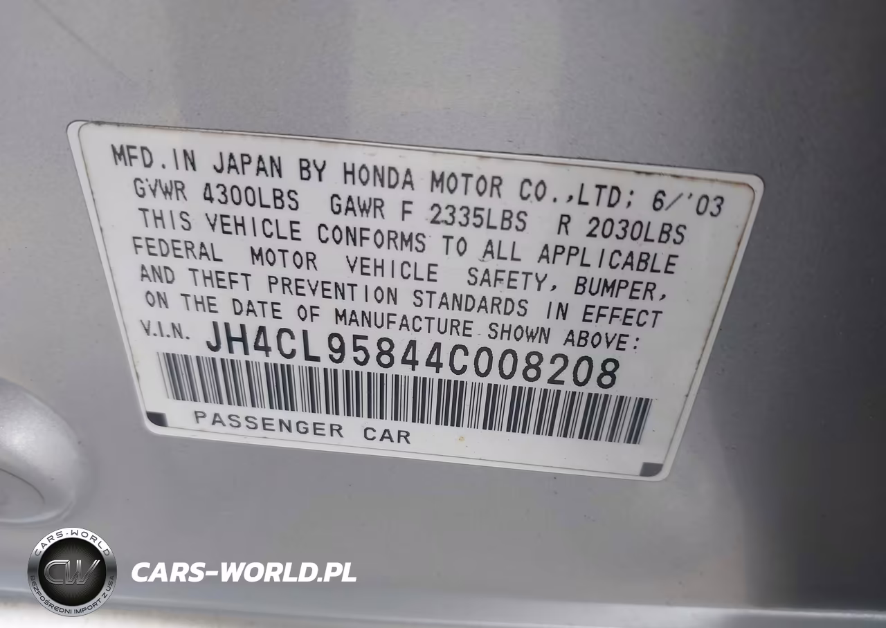 2004 Acura Tsx VIN:JH4CL95844C008208 - 9