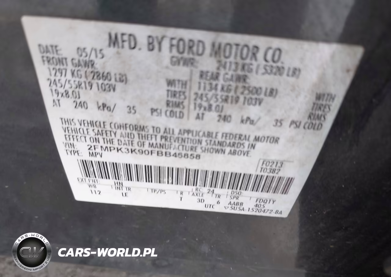 2015 Ford Edge Titanium VIN:2FMPK3K90FBB46858 - 9
