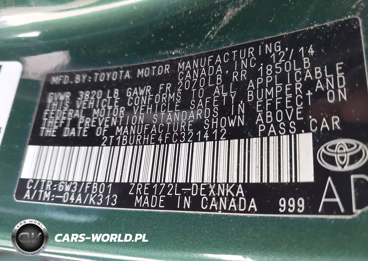 2015 Toyota Corolla Le VIN:2T1BURHE4FC321412 - 9