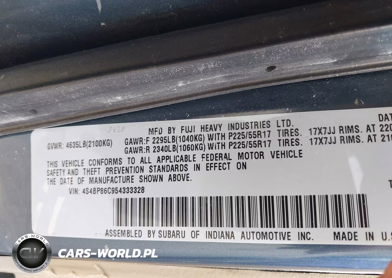 2005 Subaru Outback 3.0R L.l. Bean Edition VIN:4S4BP86C954333328 - 9
