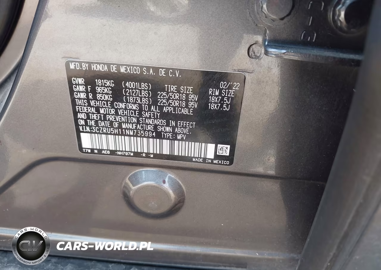 2022 Honda Hr-V 2Wd Sport VIN:3CZRU5H11NM735994 - 9