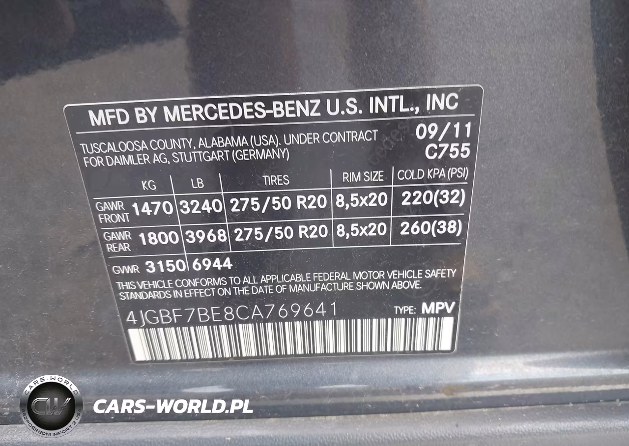2012 Mercedes-Benz Gl 450 4Matic VIN:4JGBF7BE8CA769641 - 9