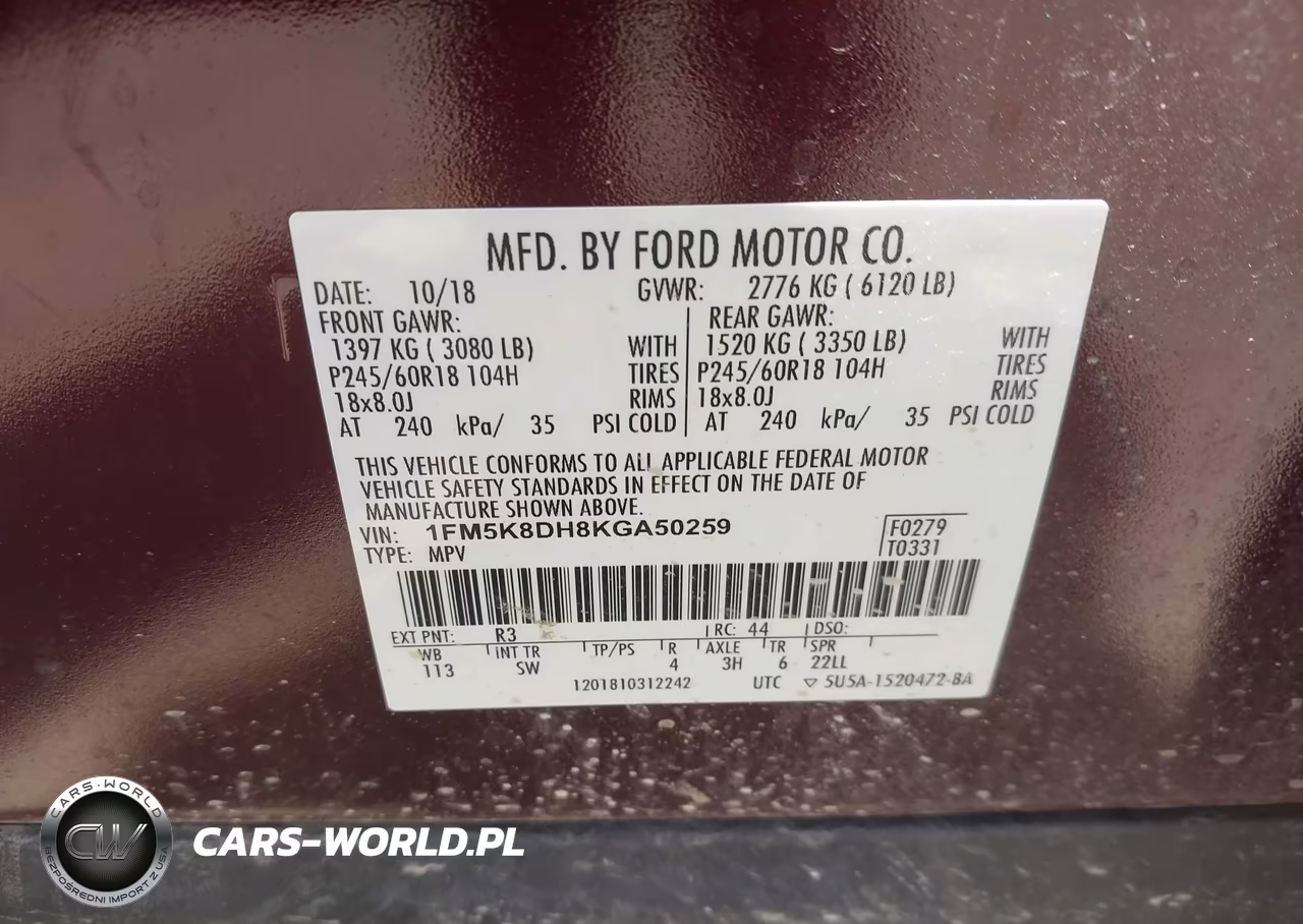 2019 Ford Explorer Xlt VIN:1FM5K8DH8KGA50259 - 9