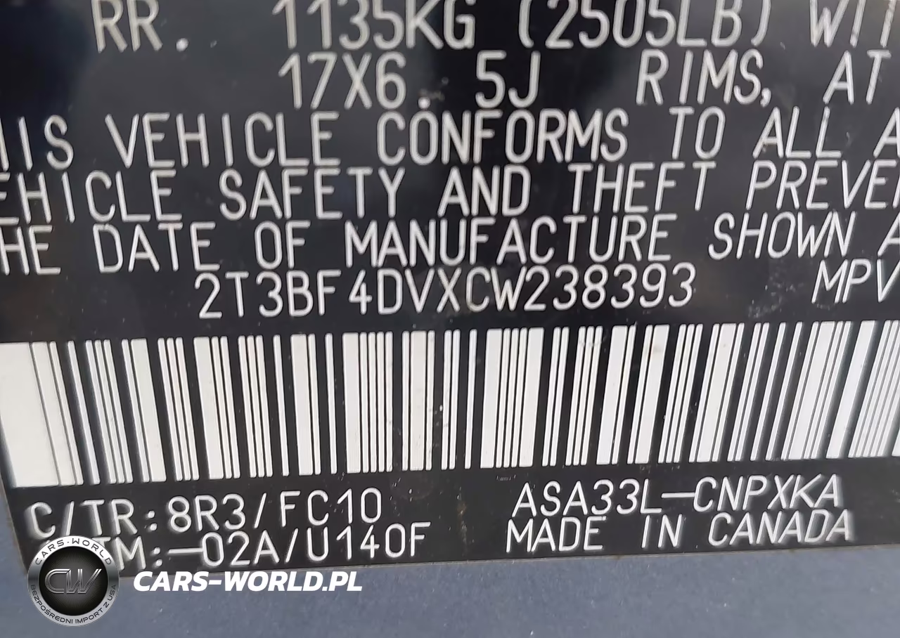 2012 Toyota Rav4 VIN:2T3BF4DVXCW238393 - 9