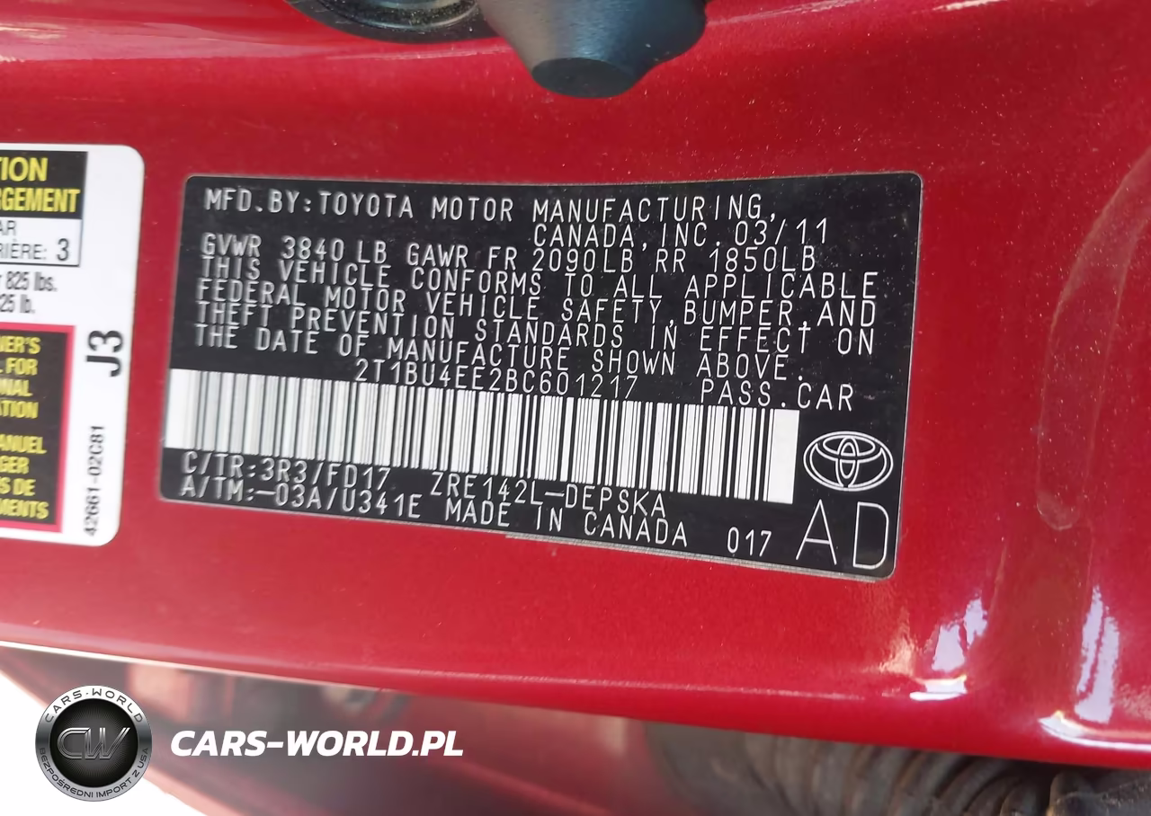 2011 Toyota Corolla S VIN:2T1BU4EE2BC601217 - 9