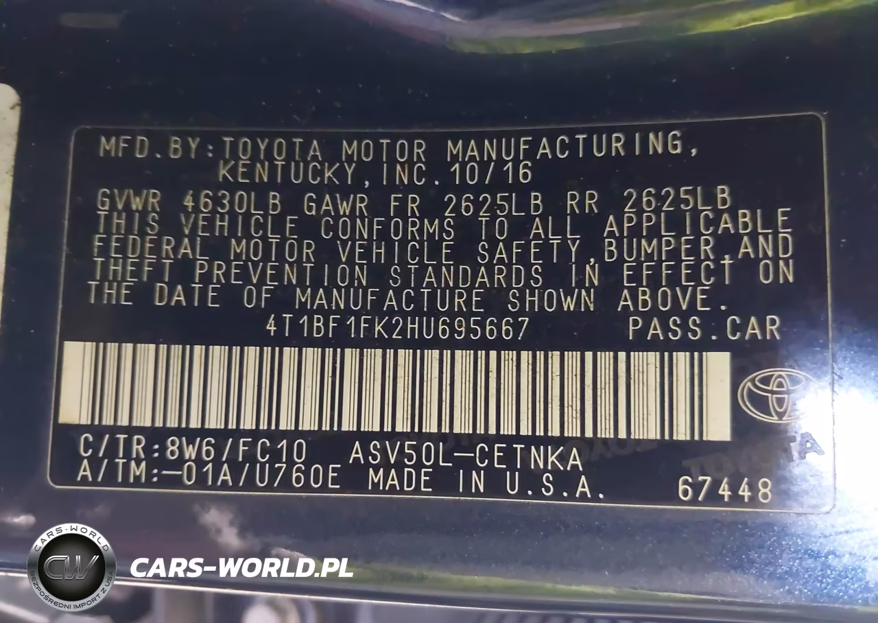 2017 Toyota Camry Le VIN:4T1BF1FK2HU695667 - 9