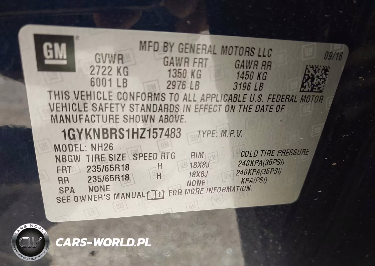 2017 Cadillac Xt5 Luxury VIN:1GYKNBRS1HZ157483 - 9
