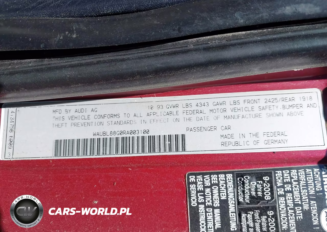 1994 Audi Cabriolet VIN:WAUBL88G0RA003100 - 9