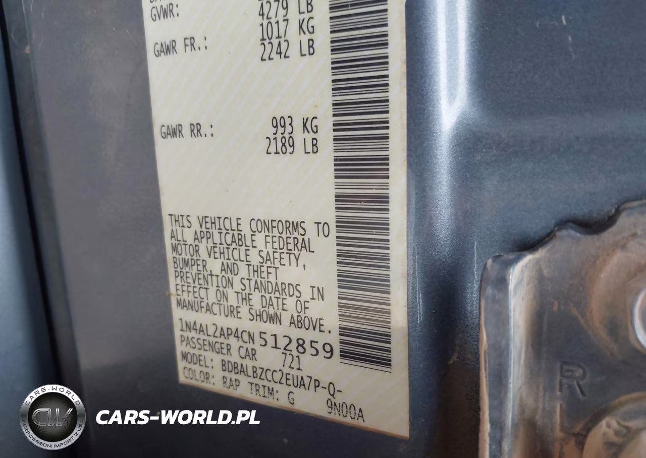 2012 Nissan Altima 2.5 S VIN:1N4AL2AP4CN512859 - 9