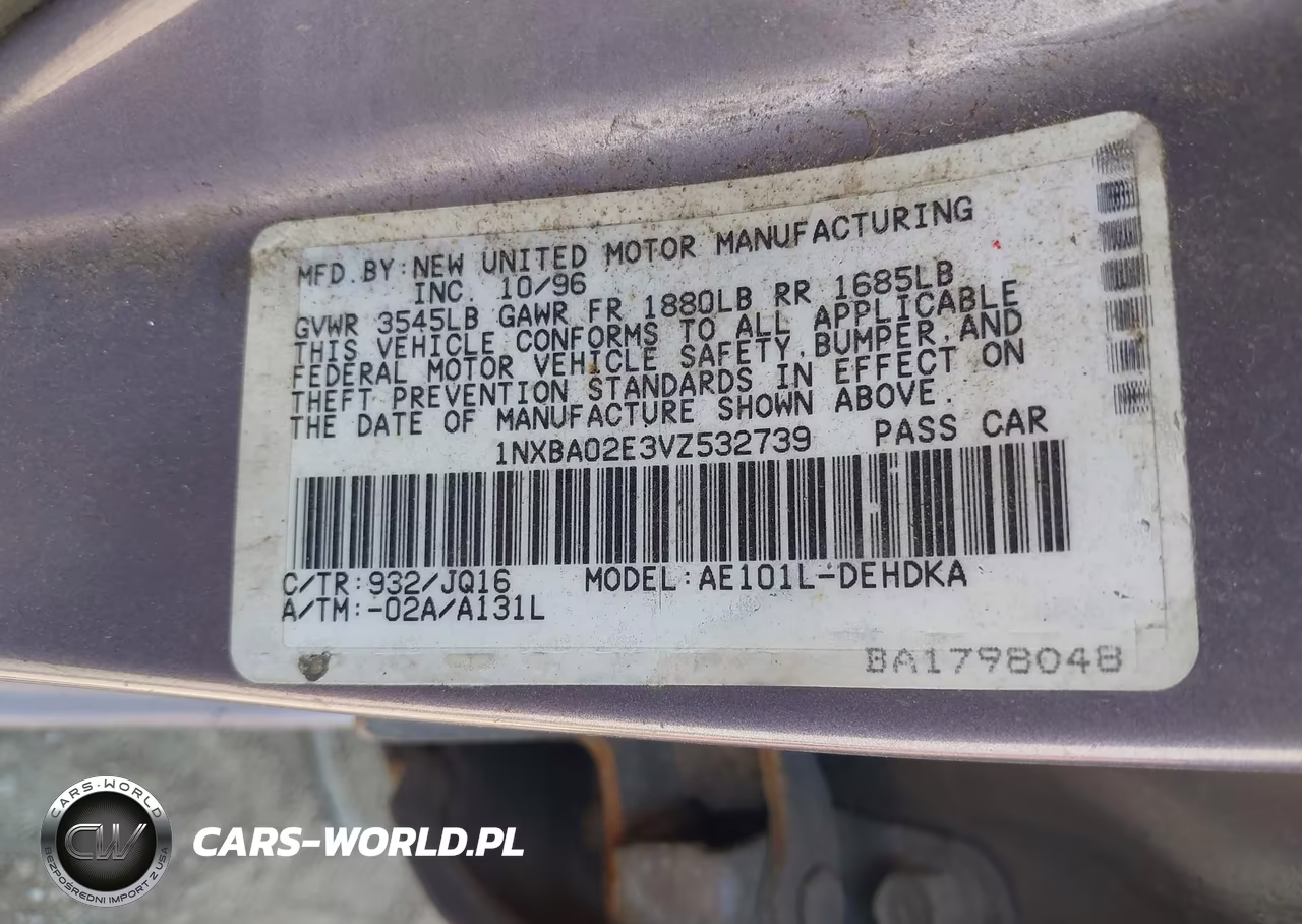 1997 Toyota Corolla Ce VIN:1NXBA02E3VZ532739 - 9