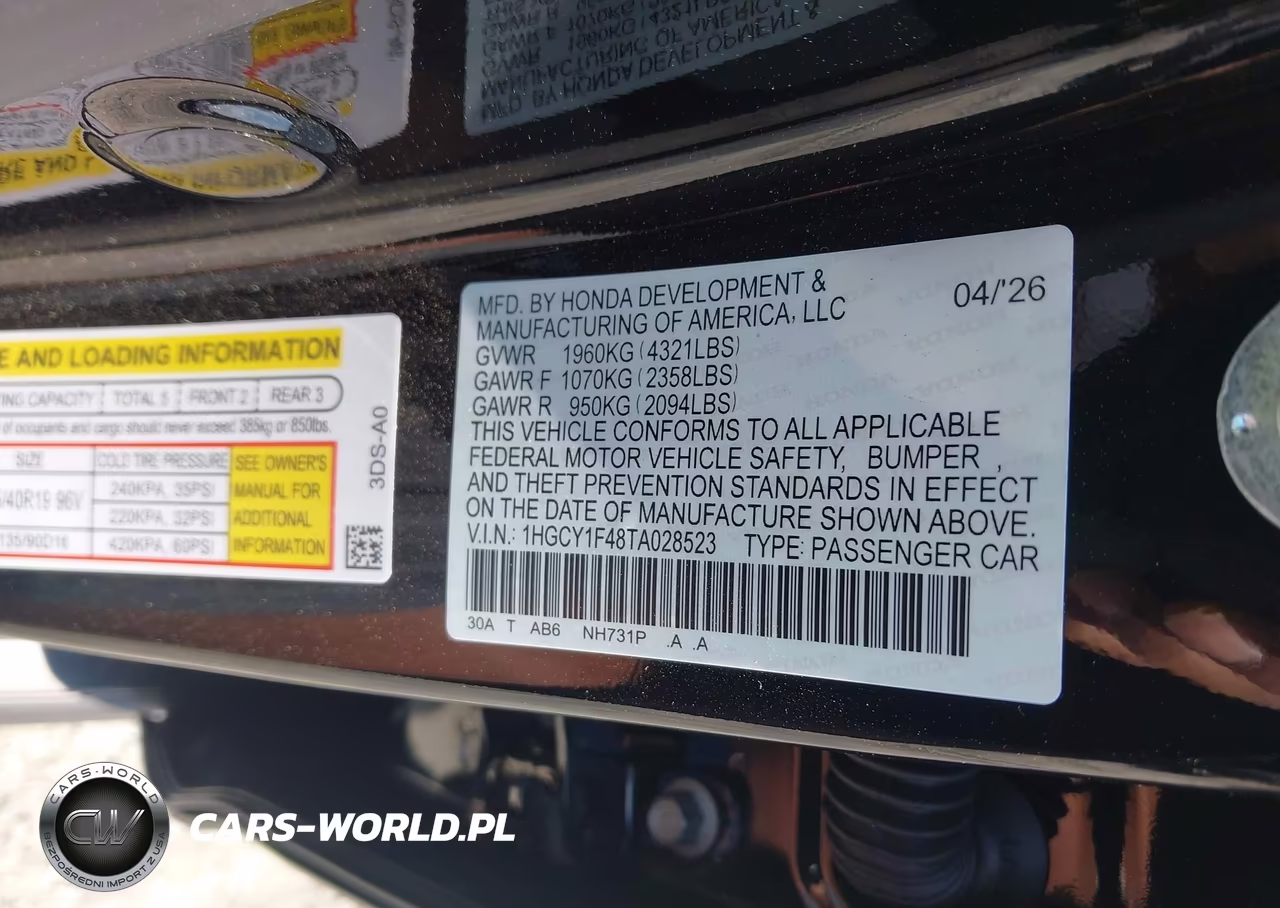 2026 Honda Accord Se VIN:1HGCY1F48TA028523 - 9