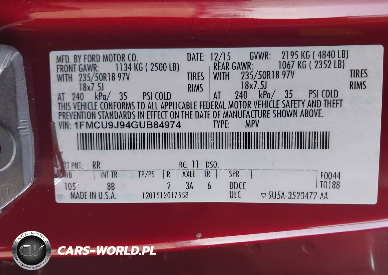 2016 Ford Escape Titanium VIN:1FMCU9J94GUB84974 - 9