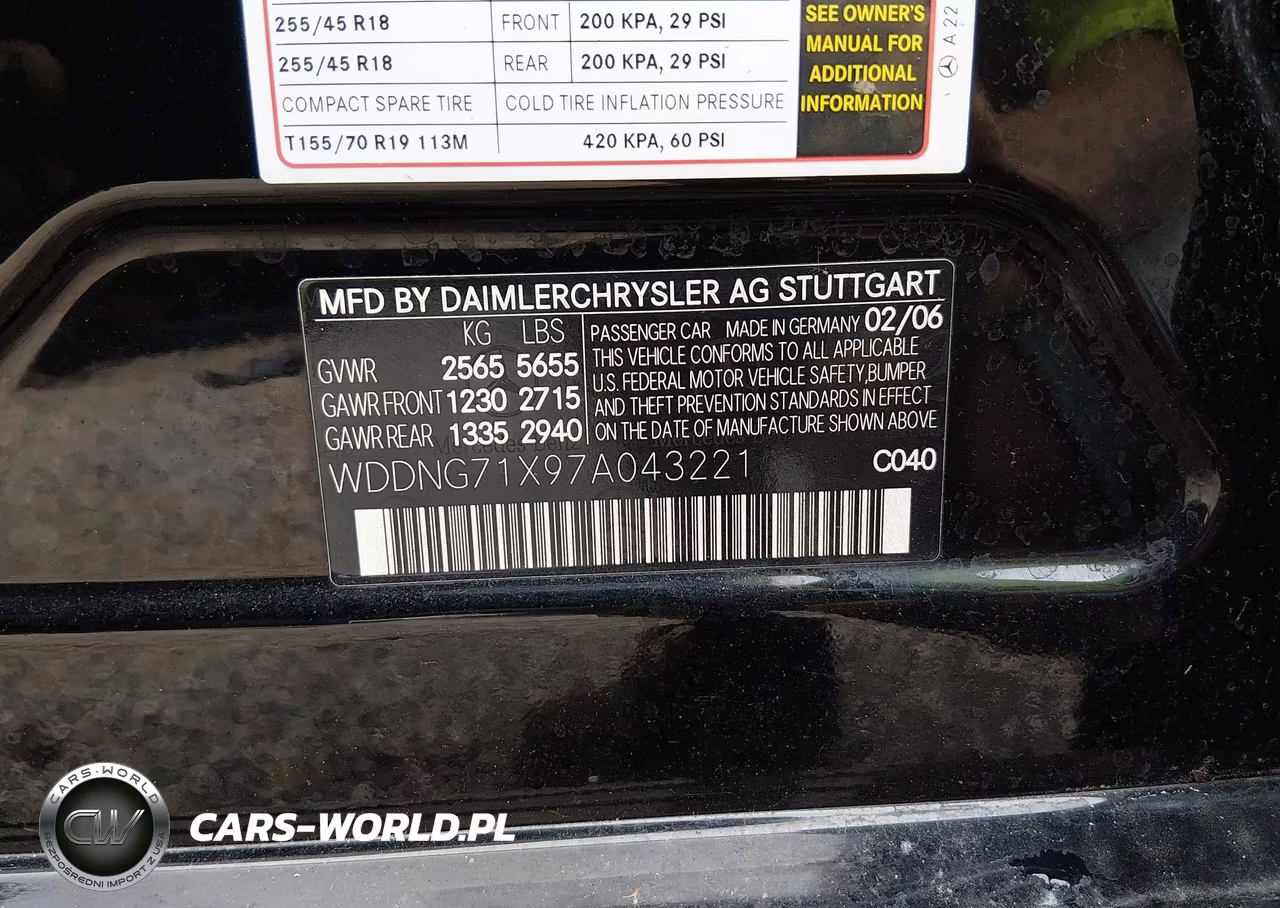 MERCEDES-BENZ S 550 VIN:WDDNG71X97A043221 - 9