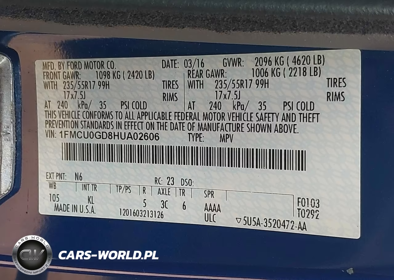 2017 Ford Escape Se VIN:1FMCU0GD8HUA02606 - 9