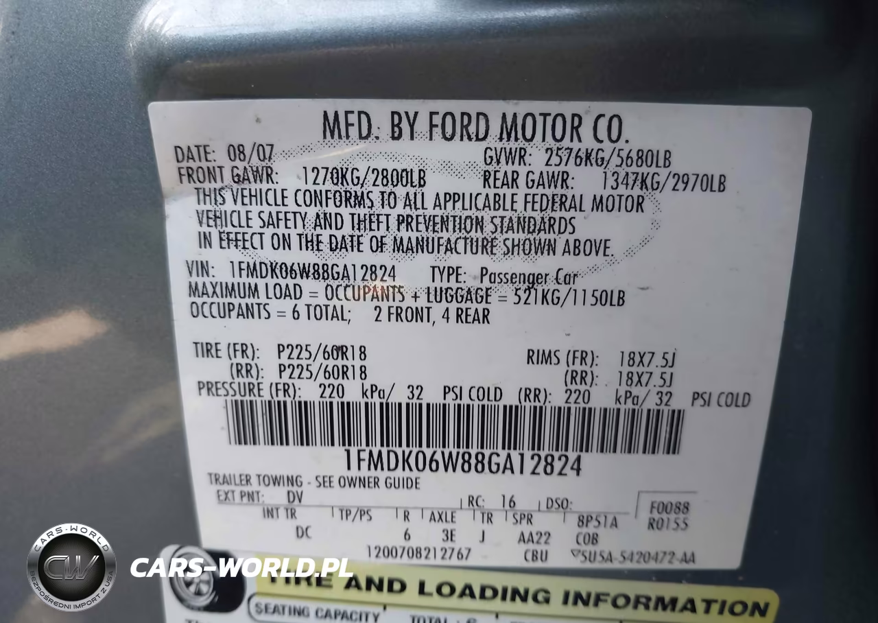 2008 Ford Taurus X Limited VIN:1FMDK06W88GA12824 - 9