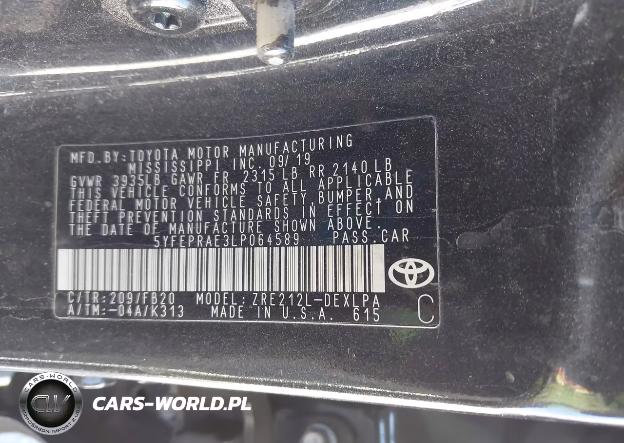 2020 Toyota Corolla Le VIN:5YFEPRAE3LP064589 - 9