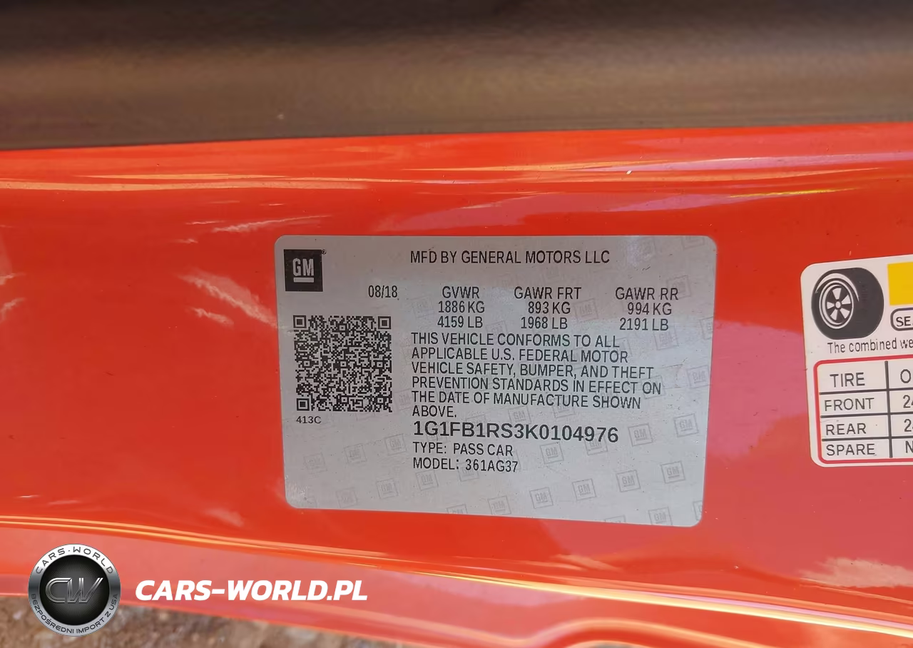 2019 Chevrolet Camaro 1Lt VIN:1G1FB1RS3K0104976 - 9