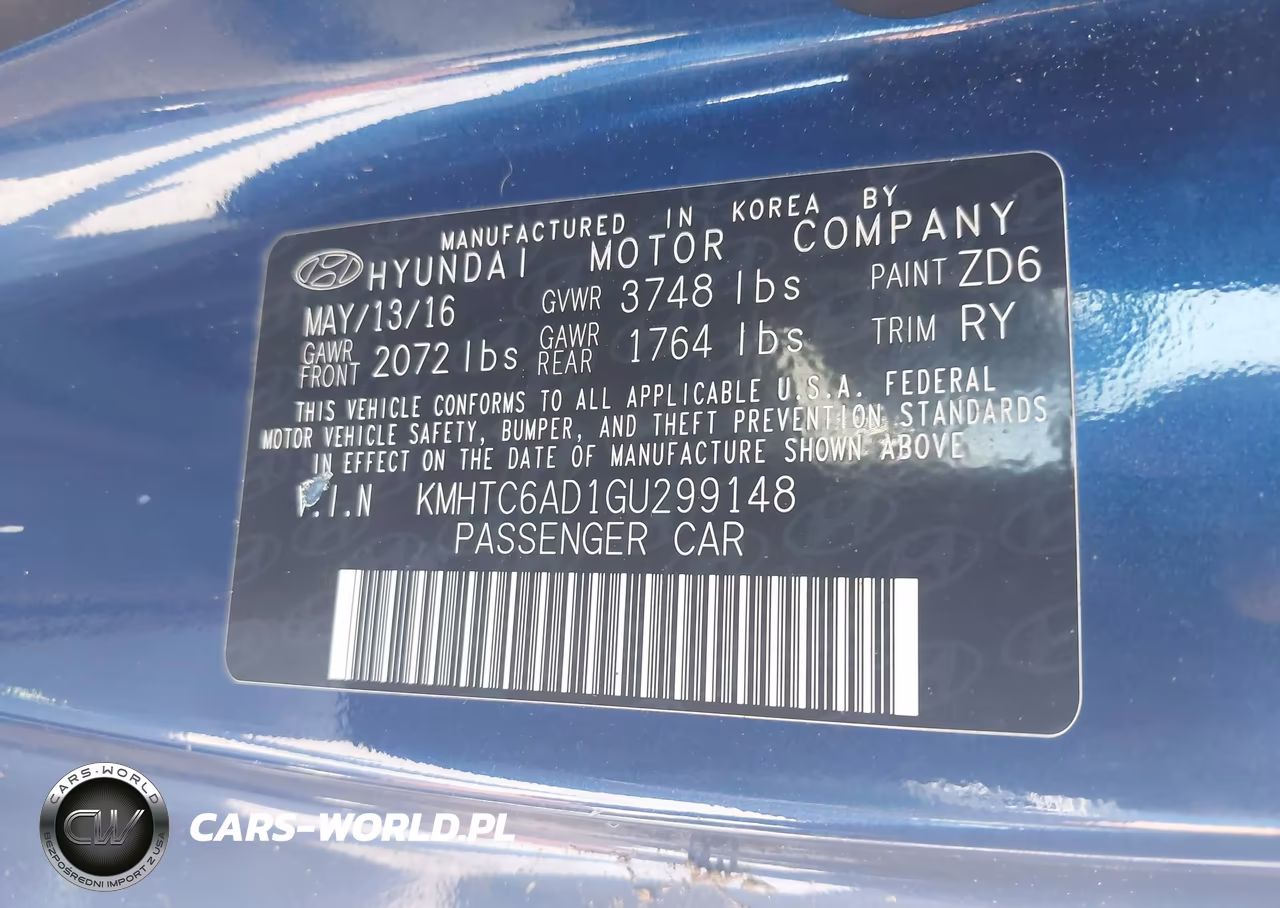 2016 Hyundai Veloster VIN:KMHTC6AD1GU299148 - 9