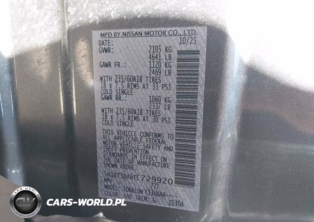 2026 Nissan Rogue Sv VIN:5N1BT3BA6TC729920 - 9
