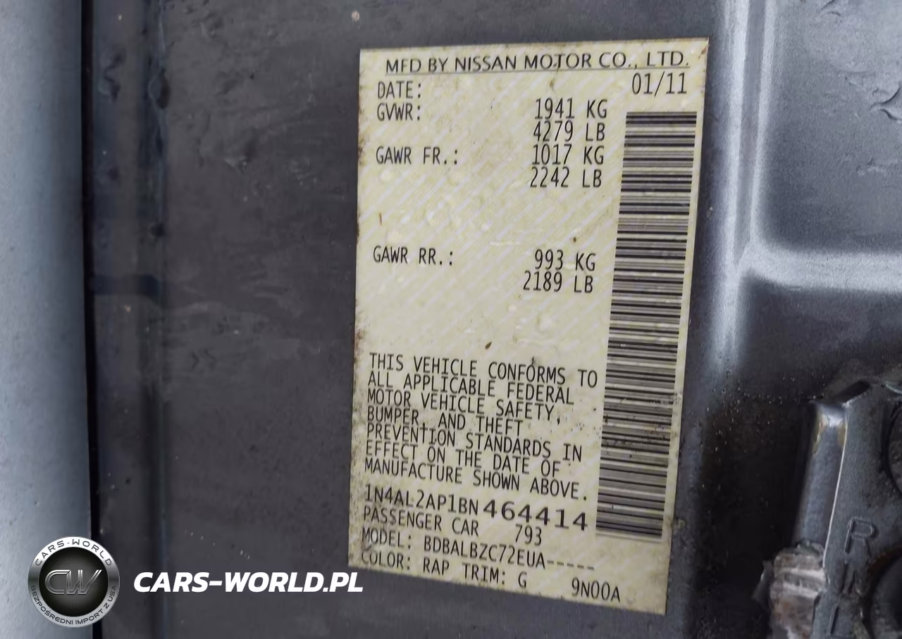 2011 Nissan Altima 2.5 S VIN:1N4AL2AP1BN464414 - 9