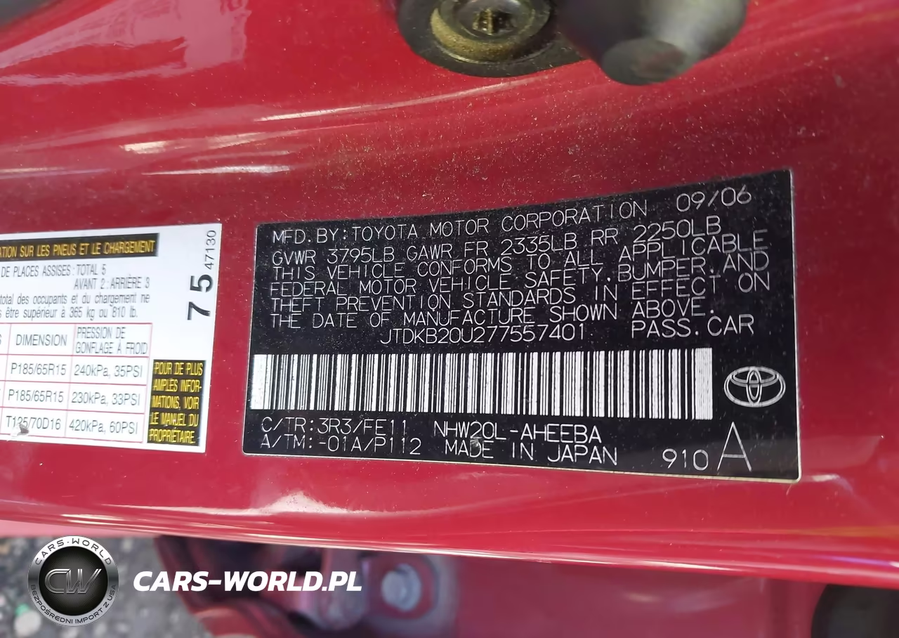 2007 Toyota Prius VIN:JTDKB20U277557401 - 9