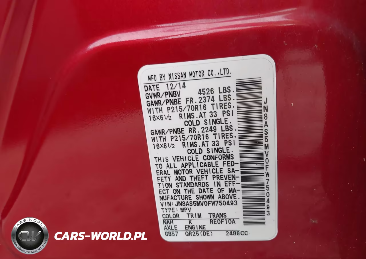2015 Nissan Rogue Select S VIN:JN8AS5MV0FW750493 - 9