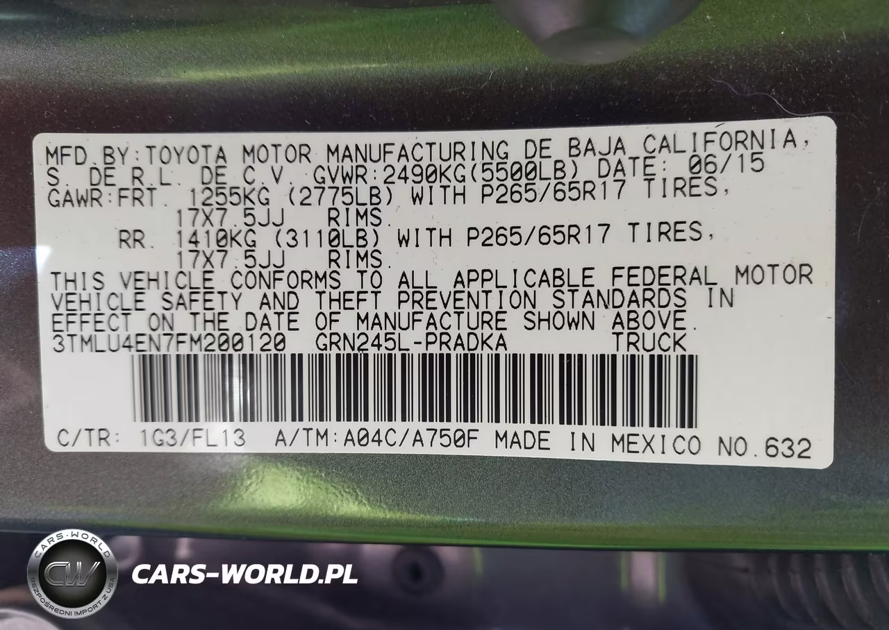2015 Toyota Tacoma Base V6 VIN:3TMLU4EN7FM200120 - 9